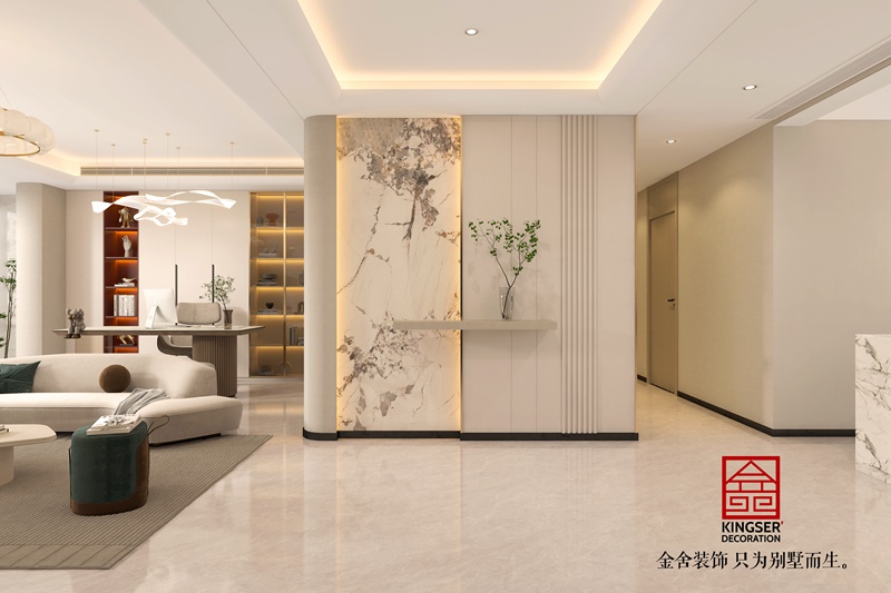 錦江府奶油風玄關(guān)裝修效果圖